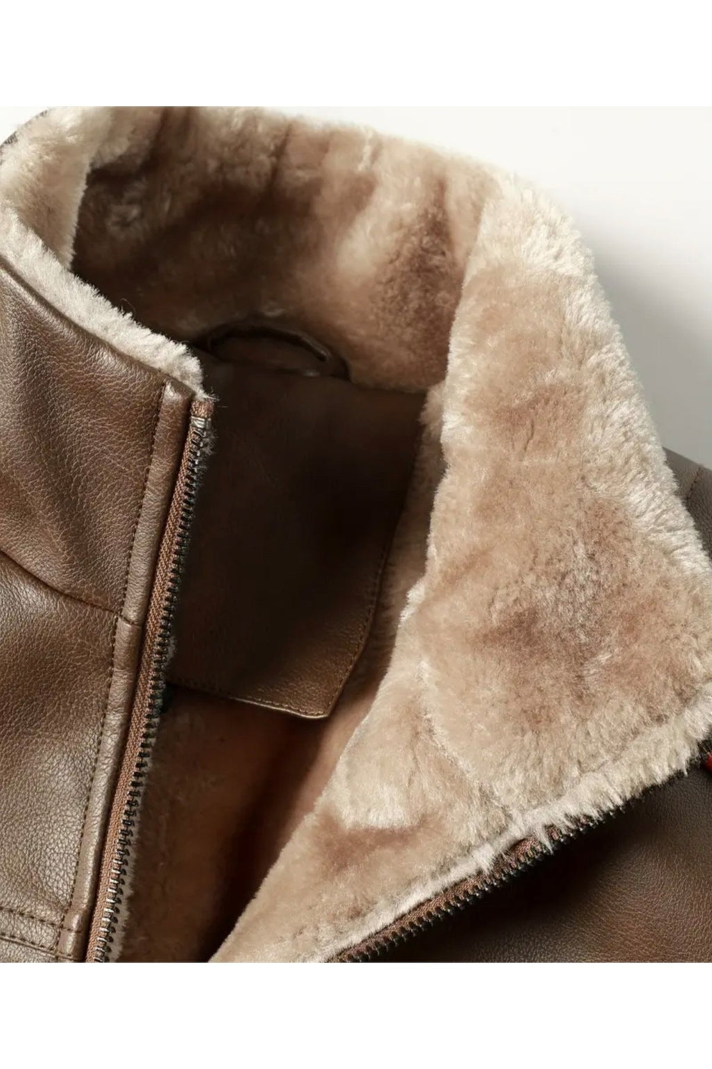 İçi Kürklü Kolları Yatay Kırmızı ve Gri Çizgili Mont