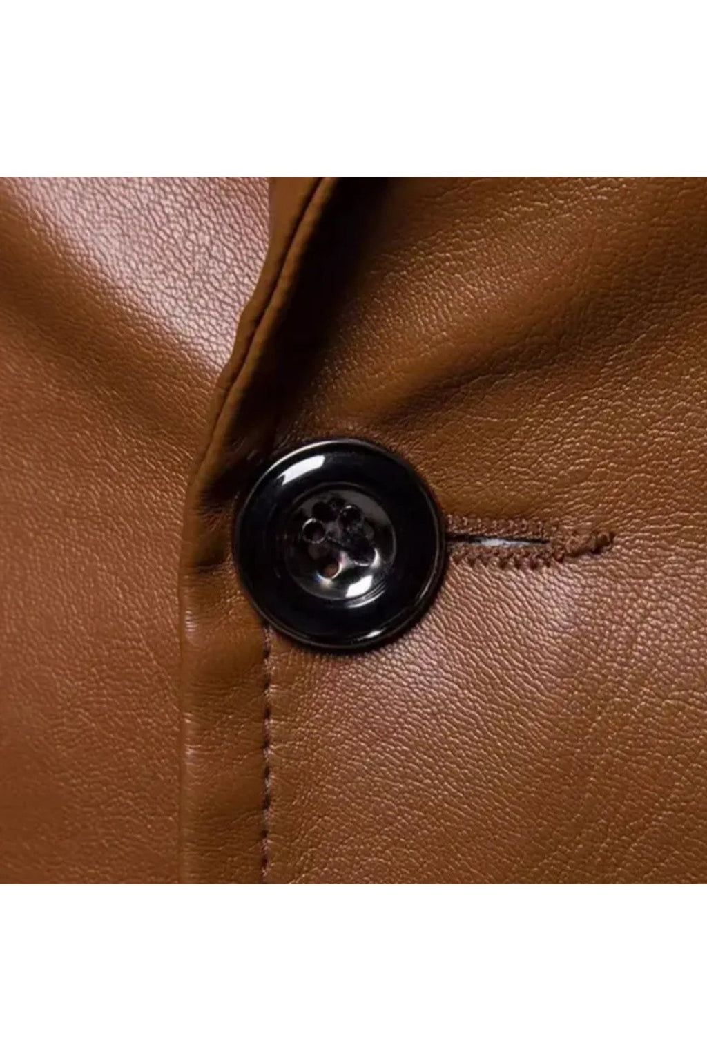 Hakiki deri Klasik ceket kruvaze çift düğmeli