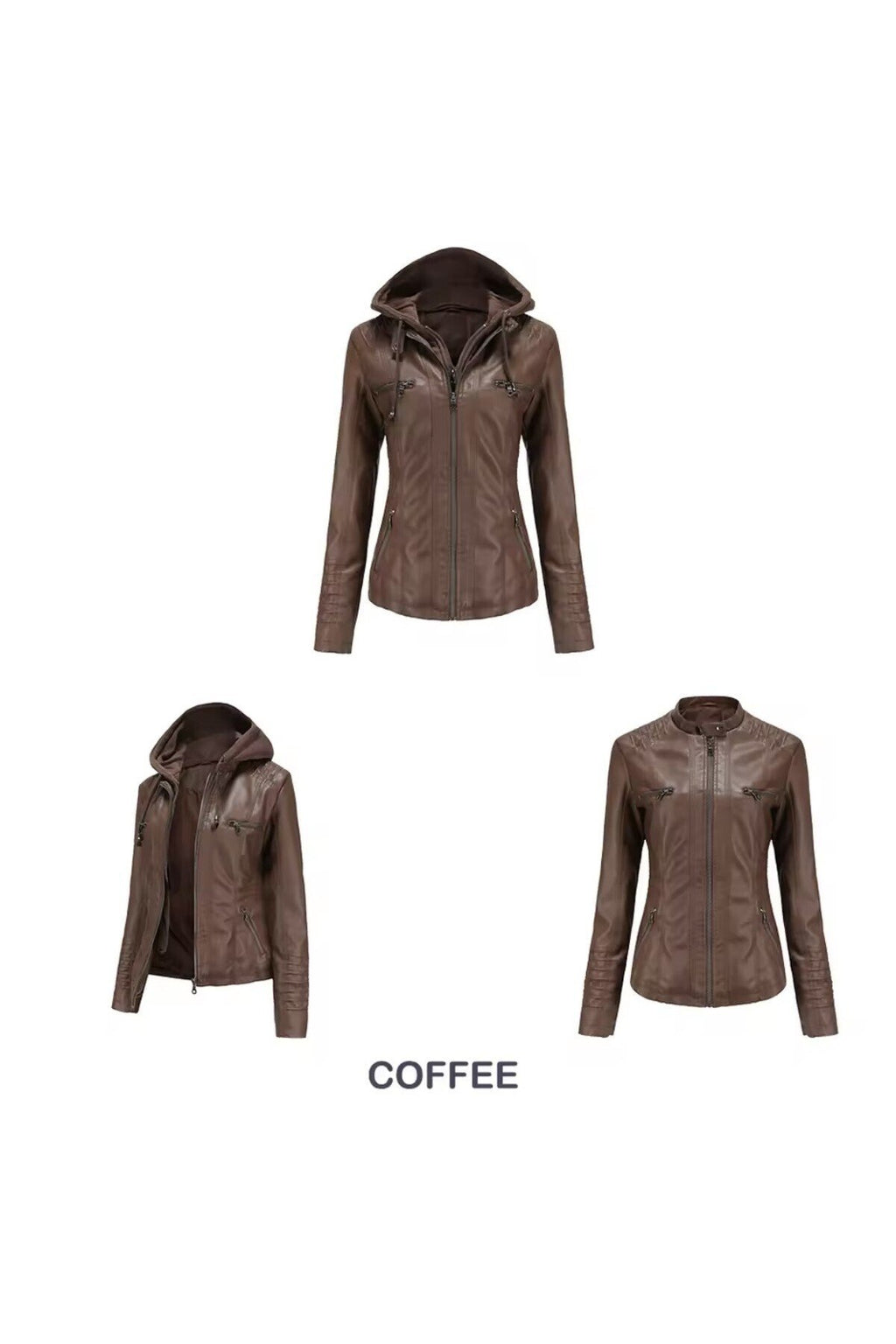 Kadın Ceket Hakiki Kuzu Derisi Kapüşonlu