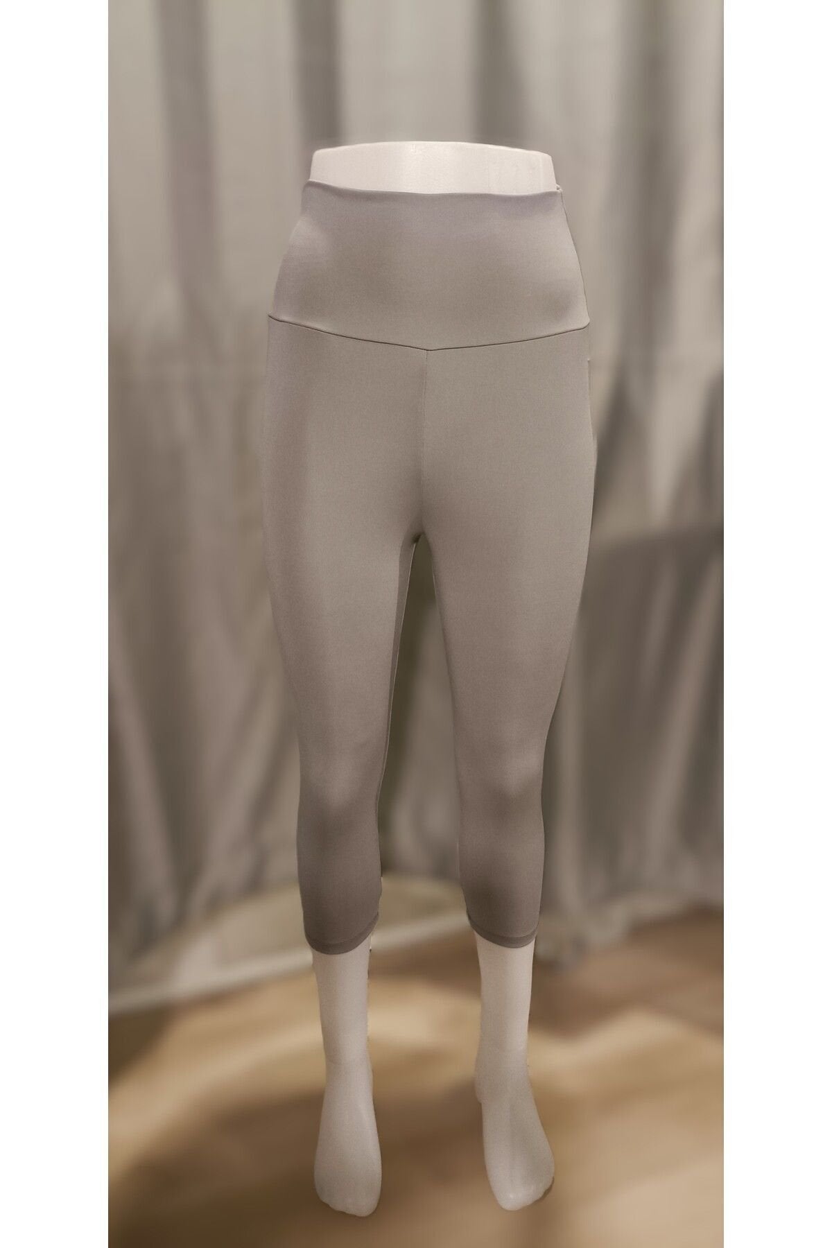 İnce Kapri Tayt Toparlayıcı Yüksel Bel Light Gri Renk