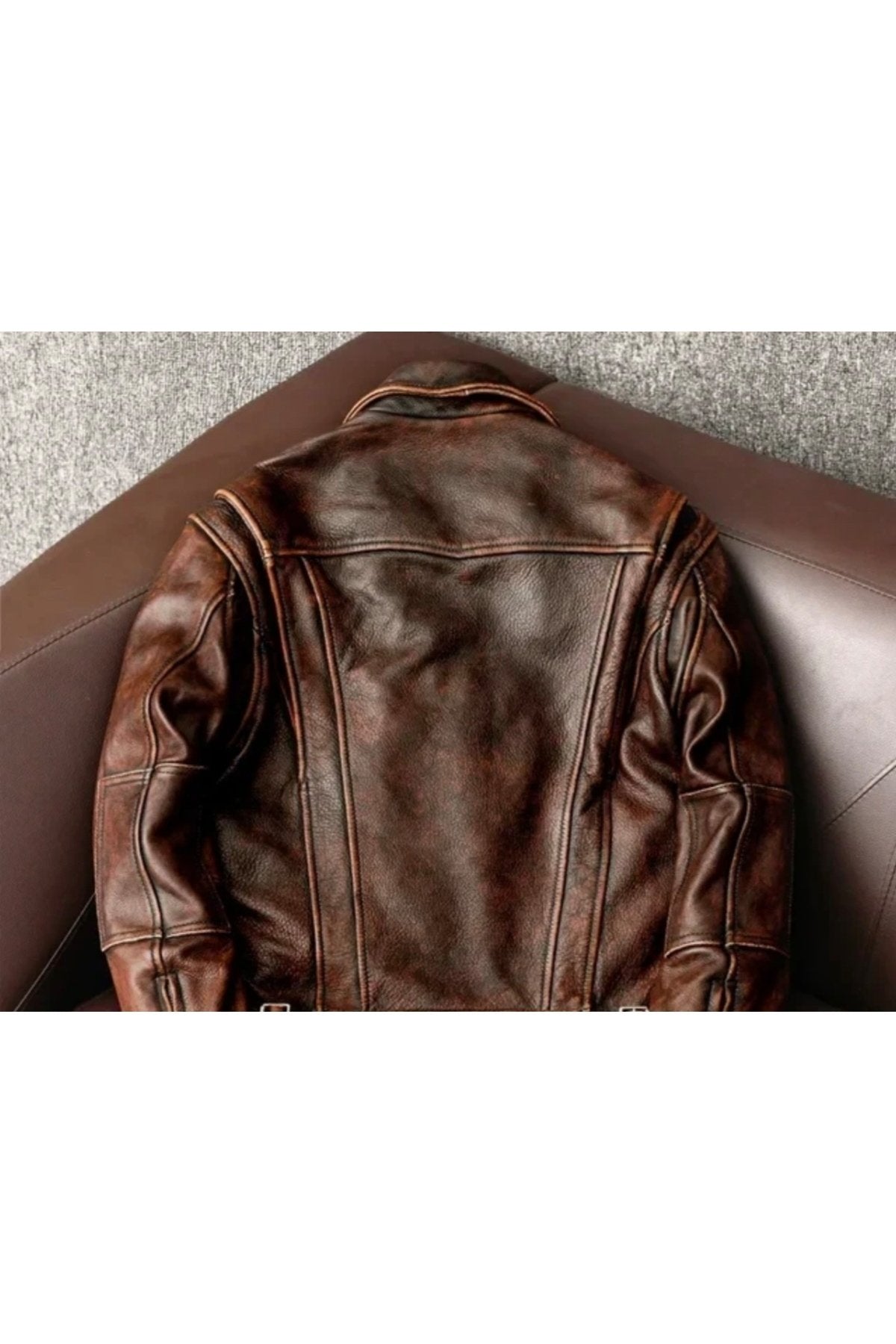 Eskitme Silme Hakiki Koyun Derisi Ceket Tarzı Mont