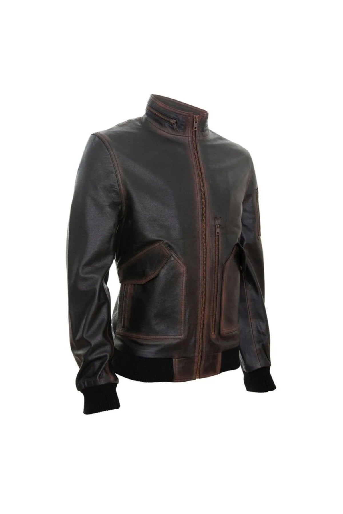 Eskitme Silme Hakiki Koyun Derisi Ceket Tarzı Mont