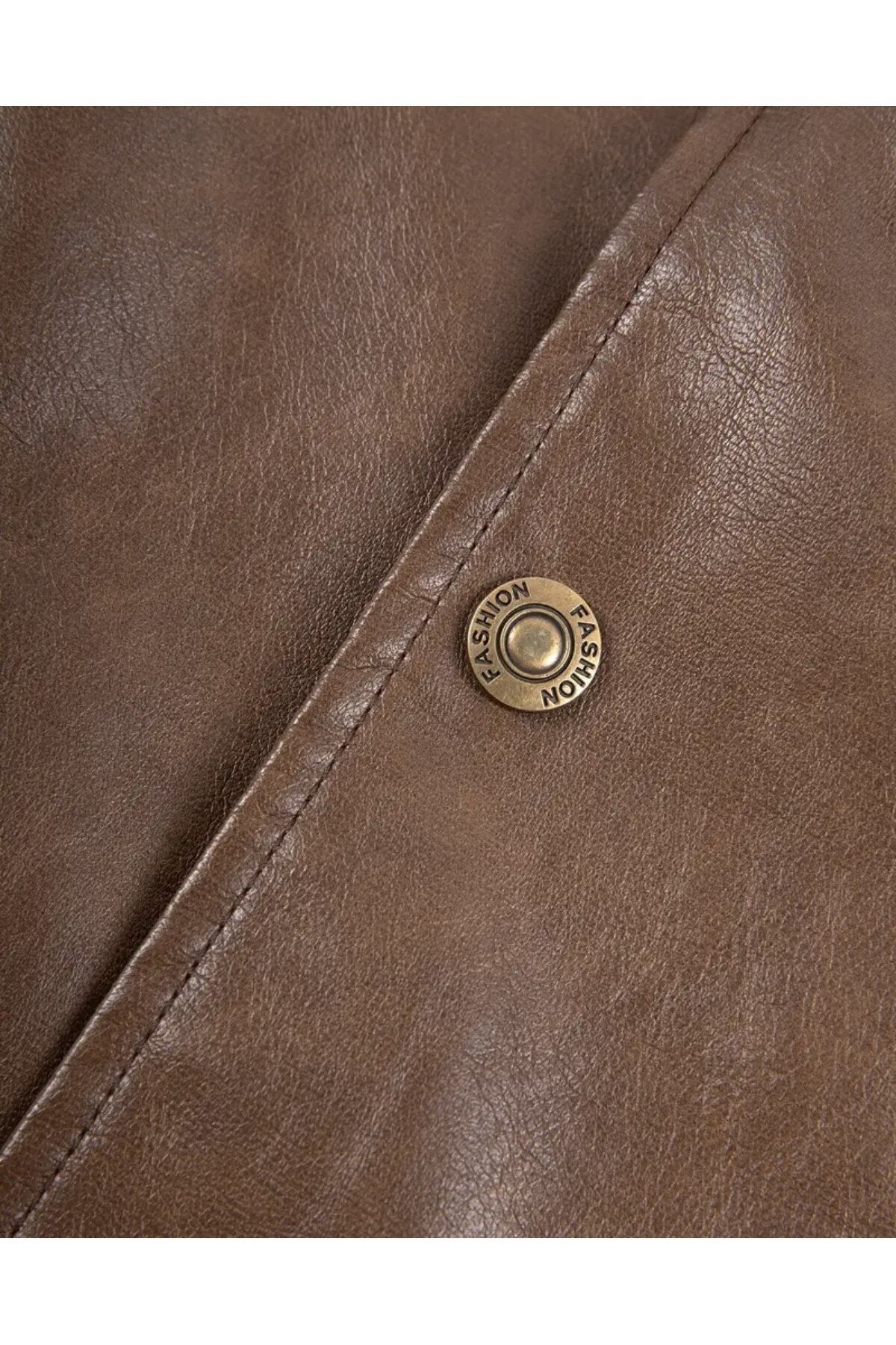 Zik Çıt Çıt Kapamalı Hakiki Deri Yelek