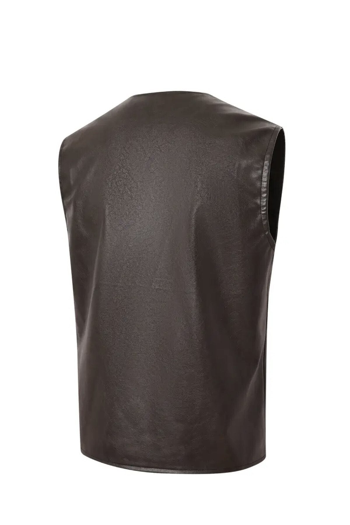 Zik Çıt Çıt Kapamalı Hakiki Deri Yelek