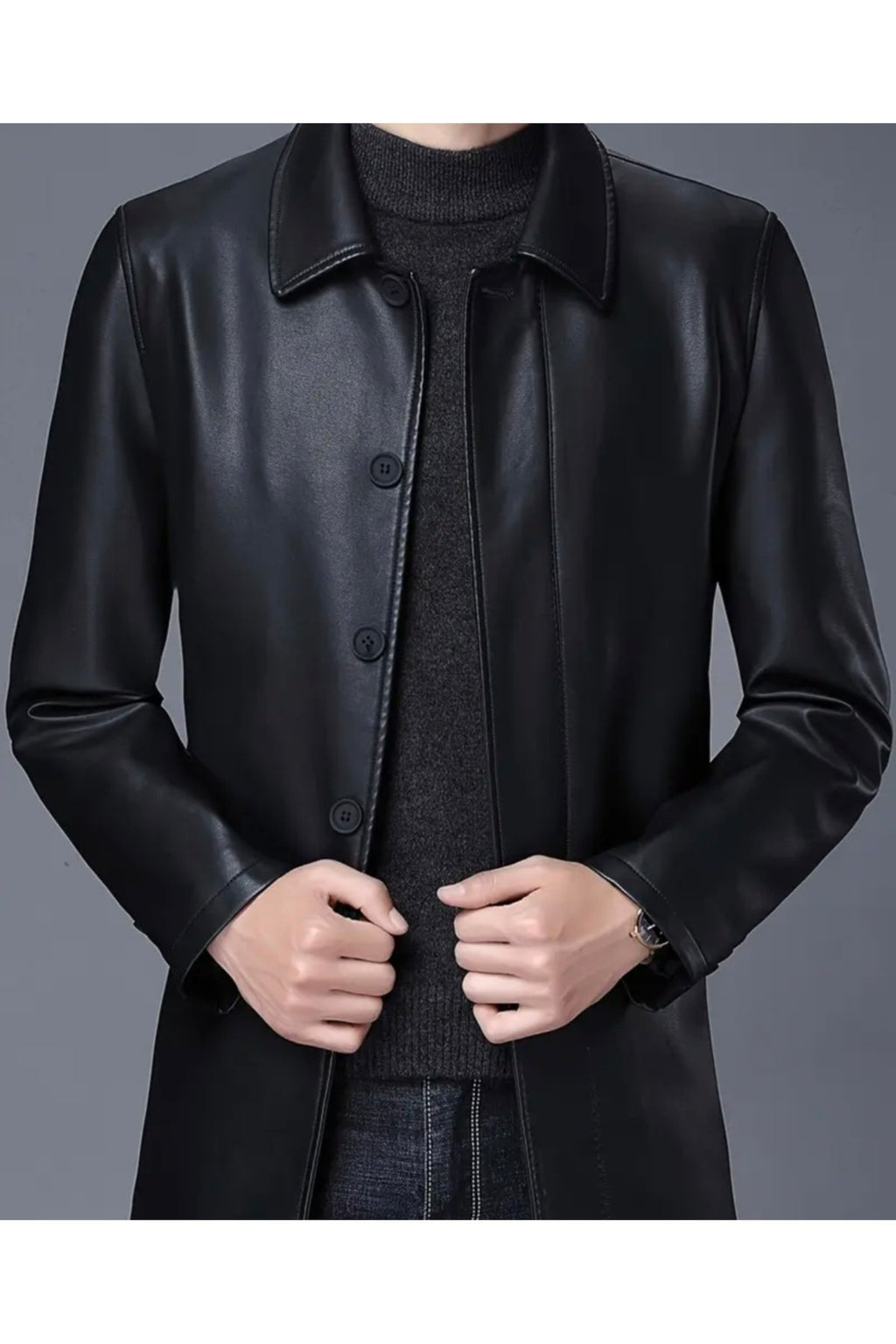 Hakiki Kalın Dana Derisi,Gömlek Yaka Kaban