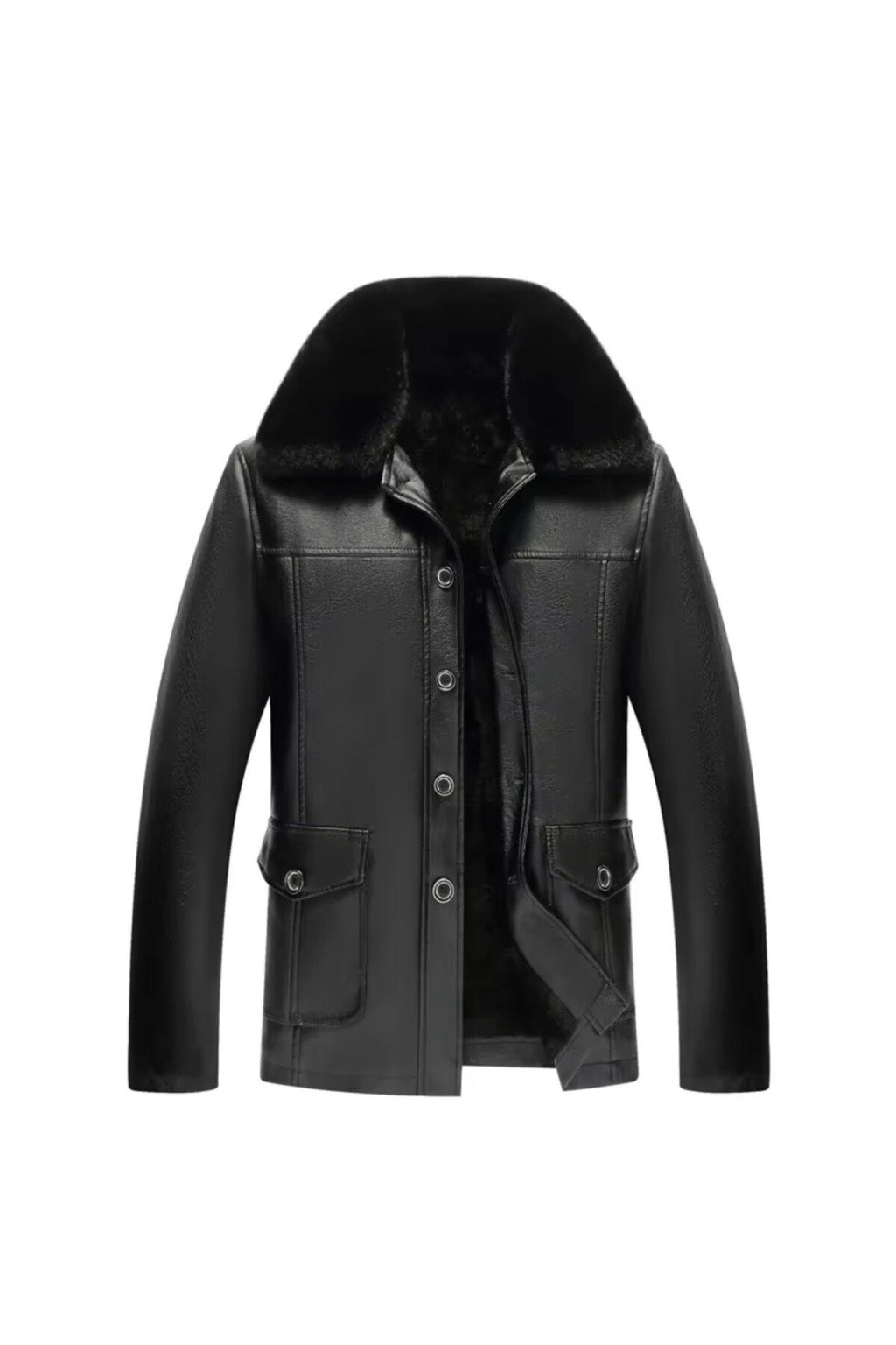 Hakiki Manda Derisi Yakası Ve Içi Tüylü Kışlık Mont Kaban