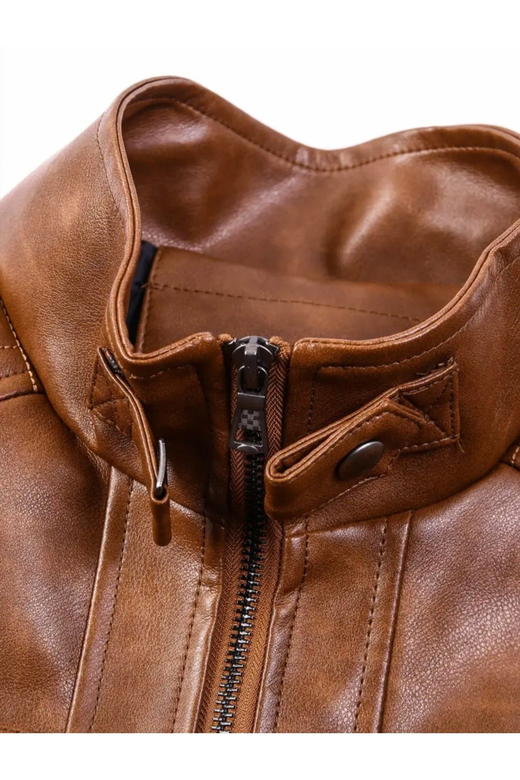 Omuzları Kapitone Dikiş Detaylı Hakim Yaka Hakiki Deri Mont